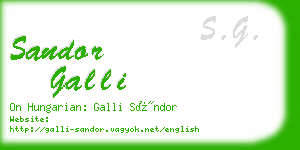 sandor galli business card